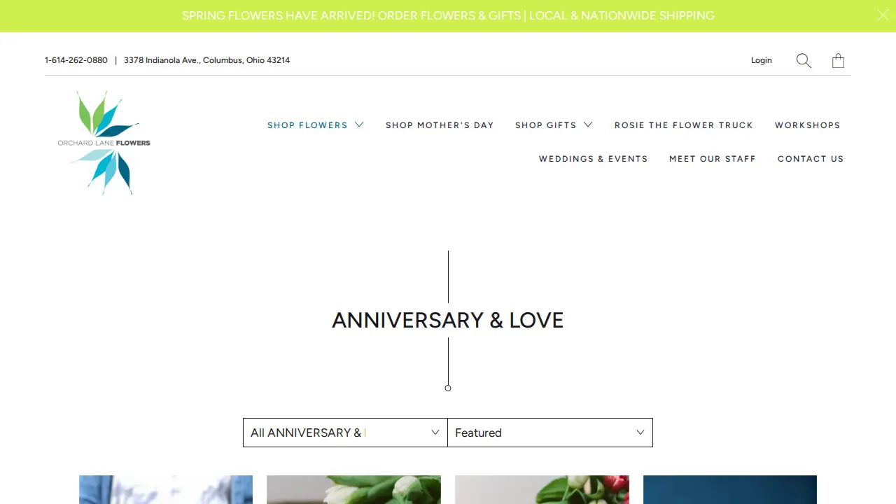 Orchard Lane Flowers page