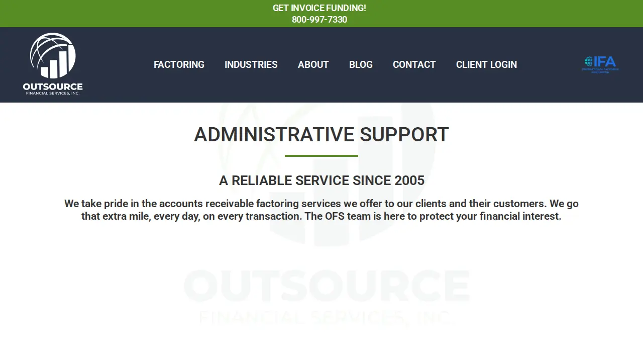 Outsource Financial Services page