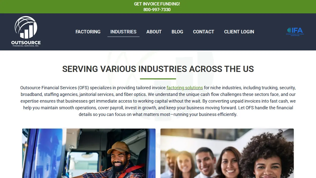 Outsource Financial Services page
