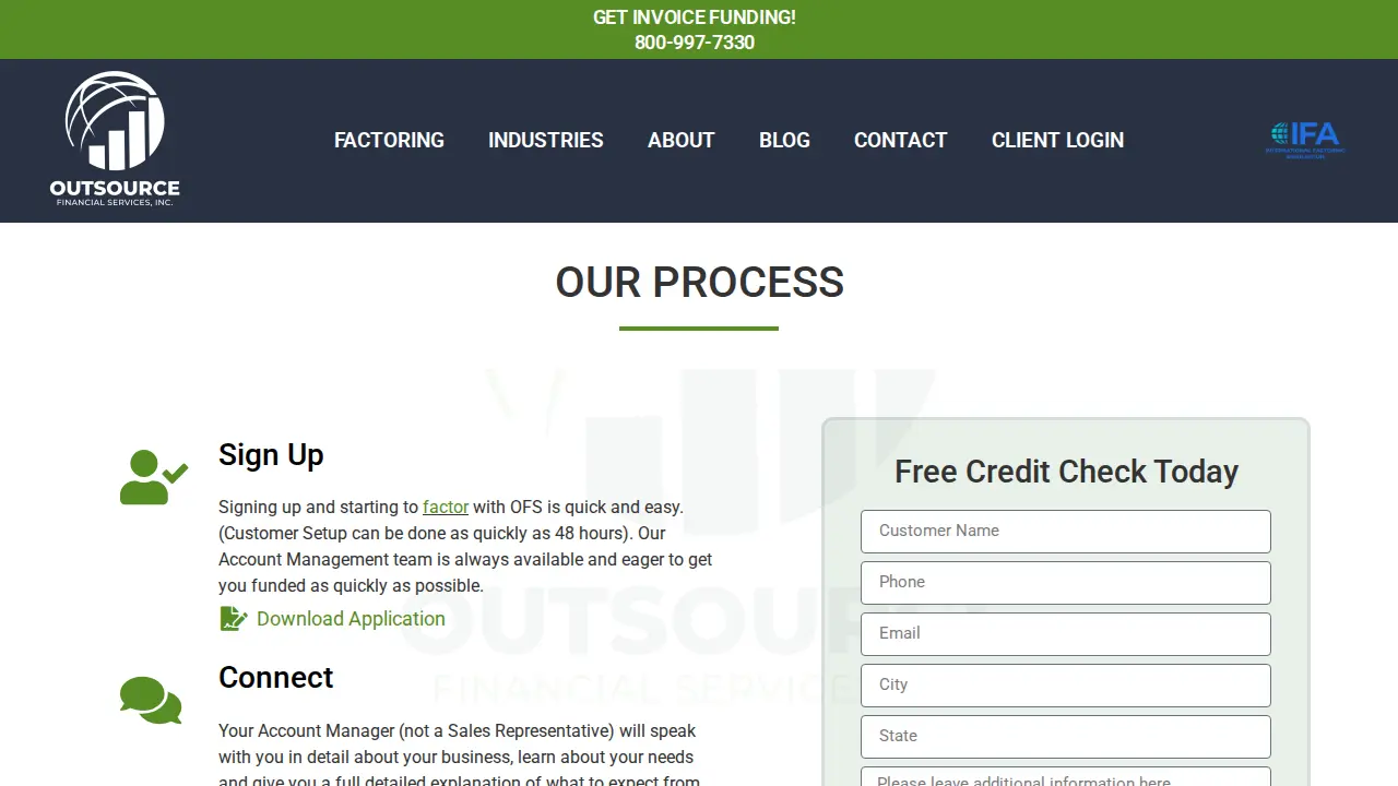 Outsource Financial Services page