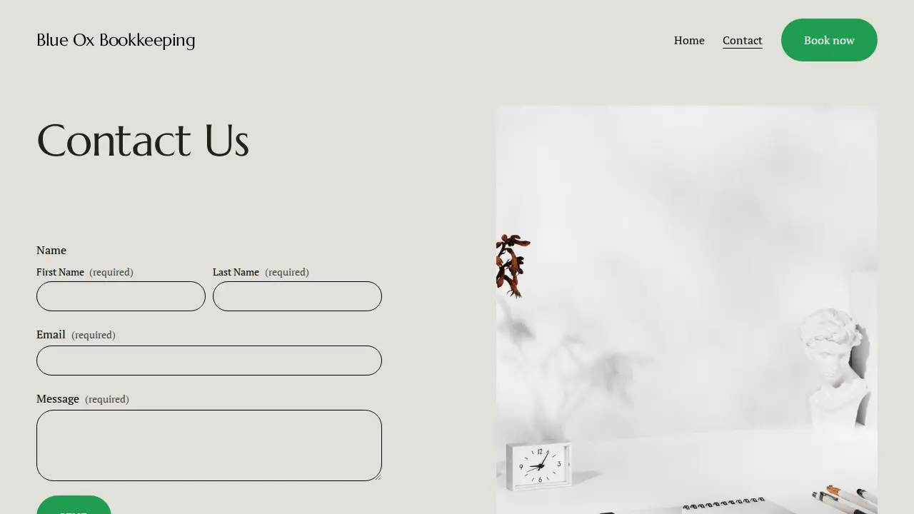 Blue Ox Bookkeeping page