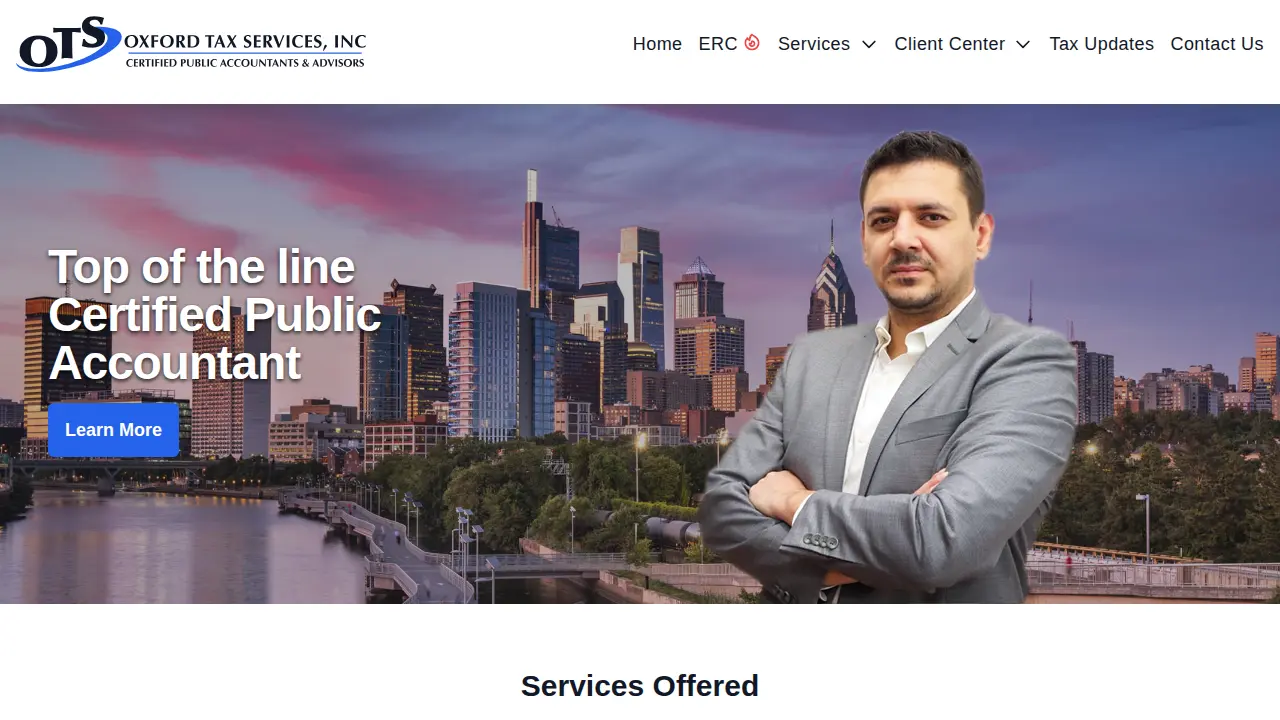 Oxford Tax Services website