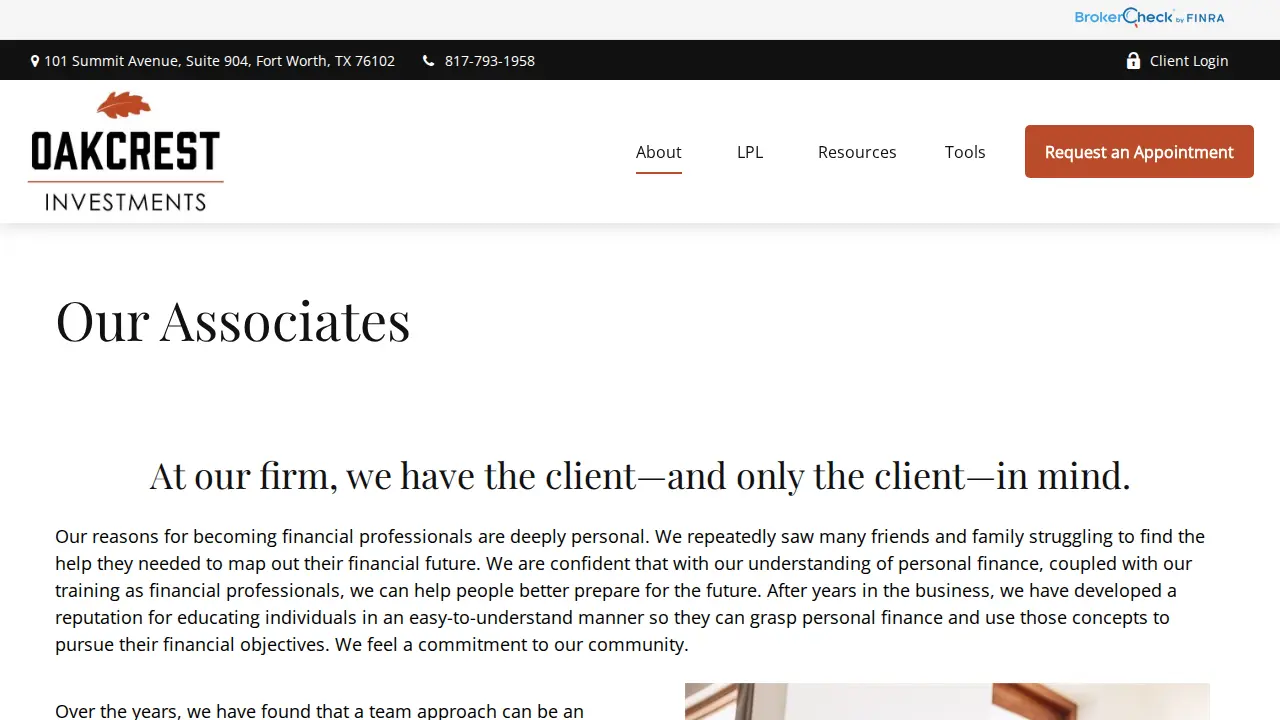 Oakcrest Investment Services - Financial Advisor : Justin Wooley page