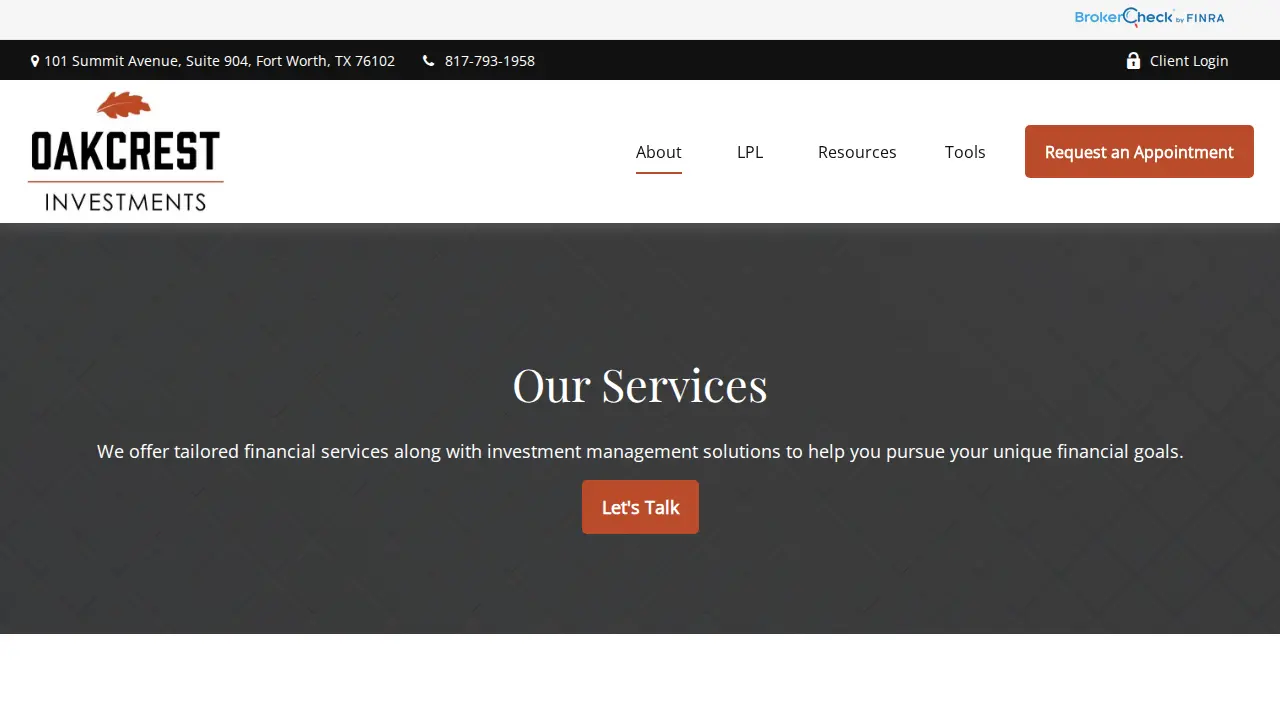 Oakcrest Investment Services - Financial Advisor : Justin Wooley page
