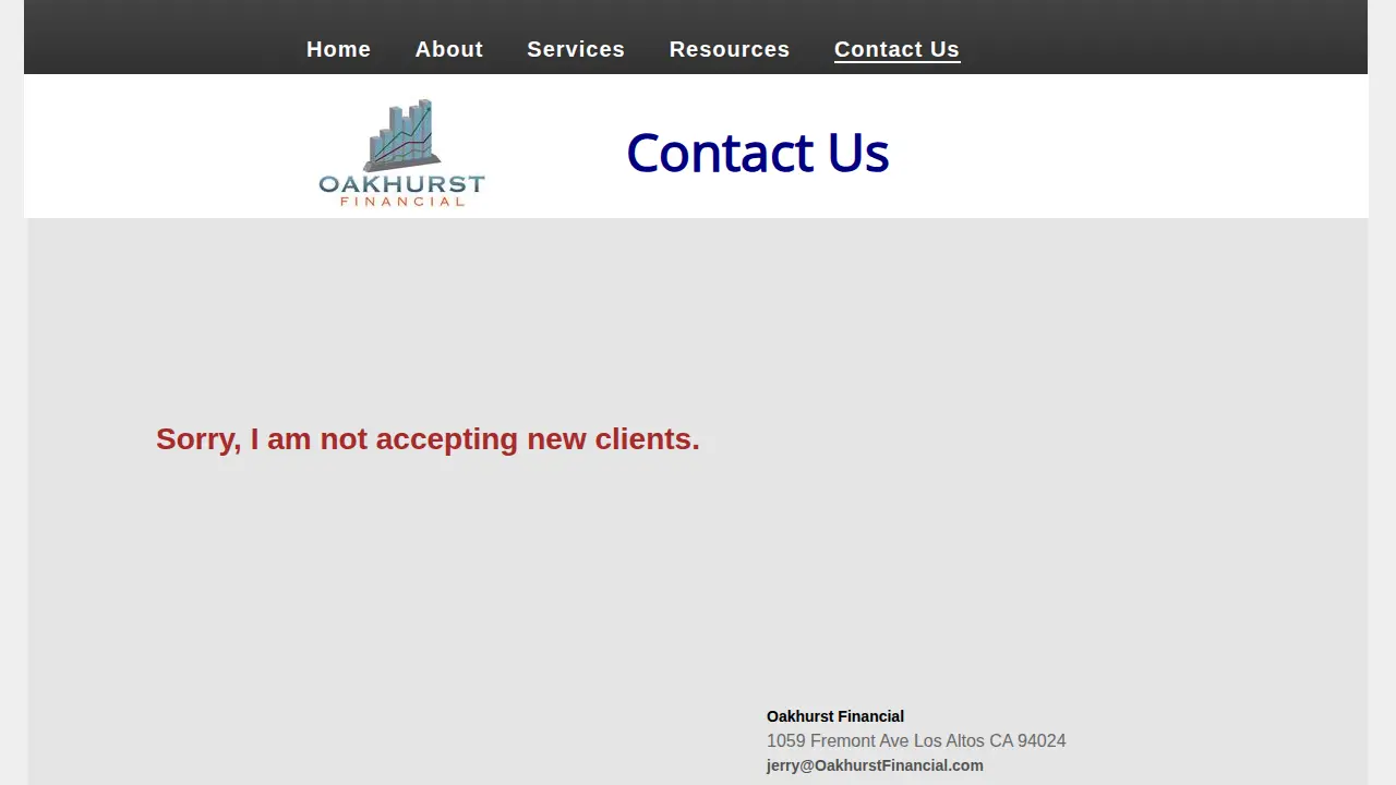 Oakhurst Financial page