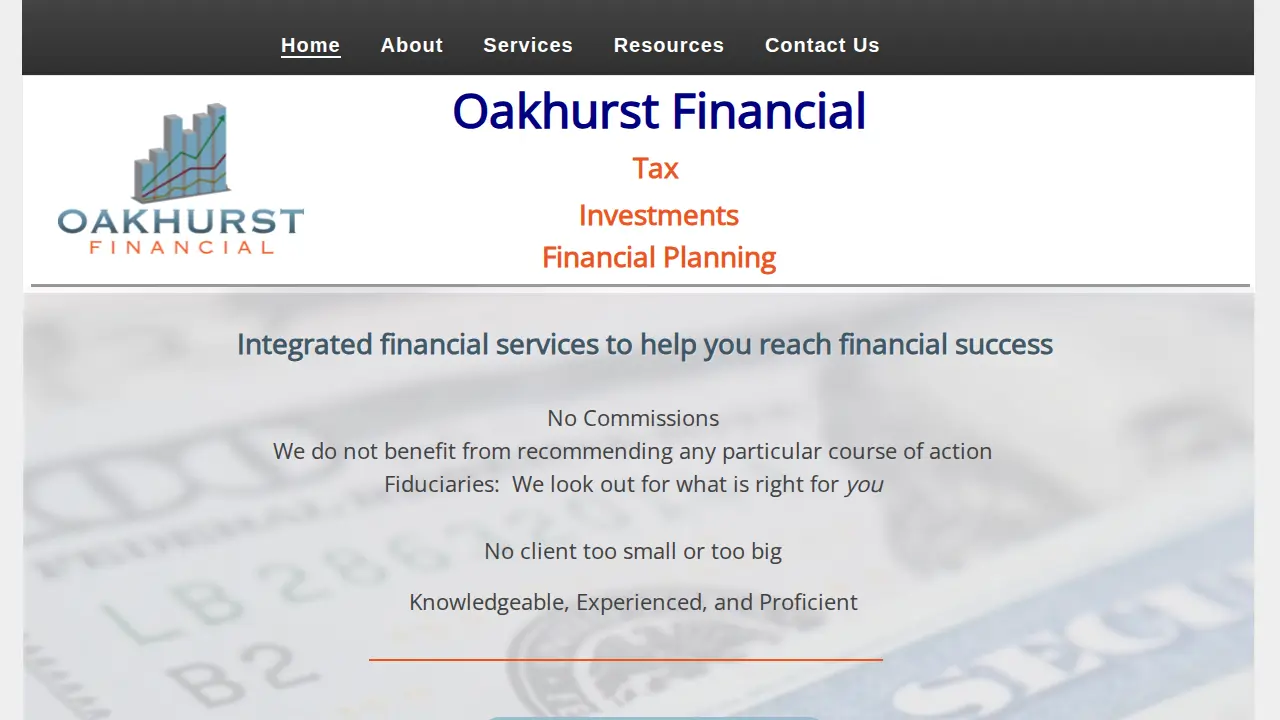 Oakhurst Financial page