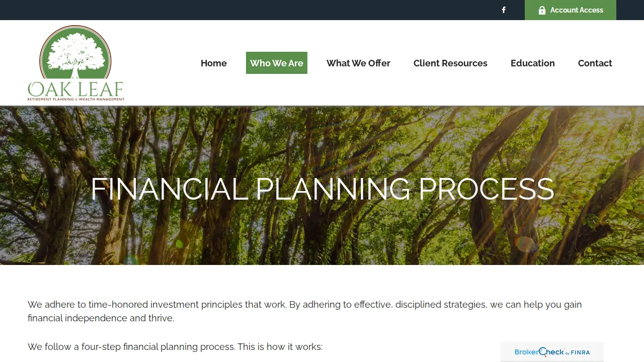 Oak Leaf Wealth Management page