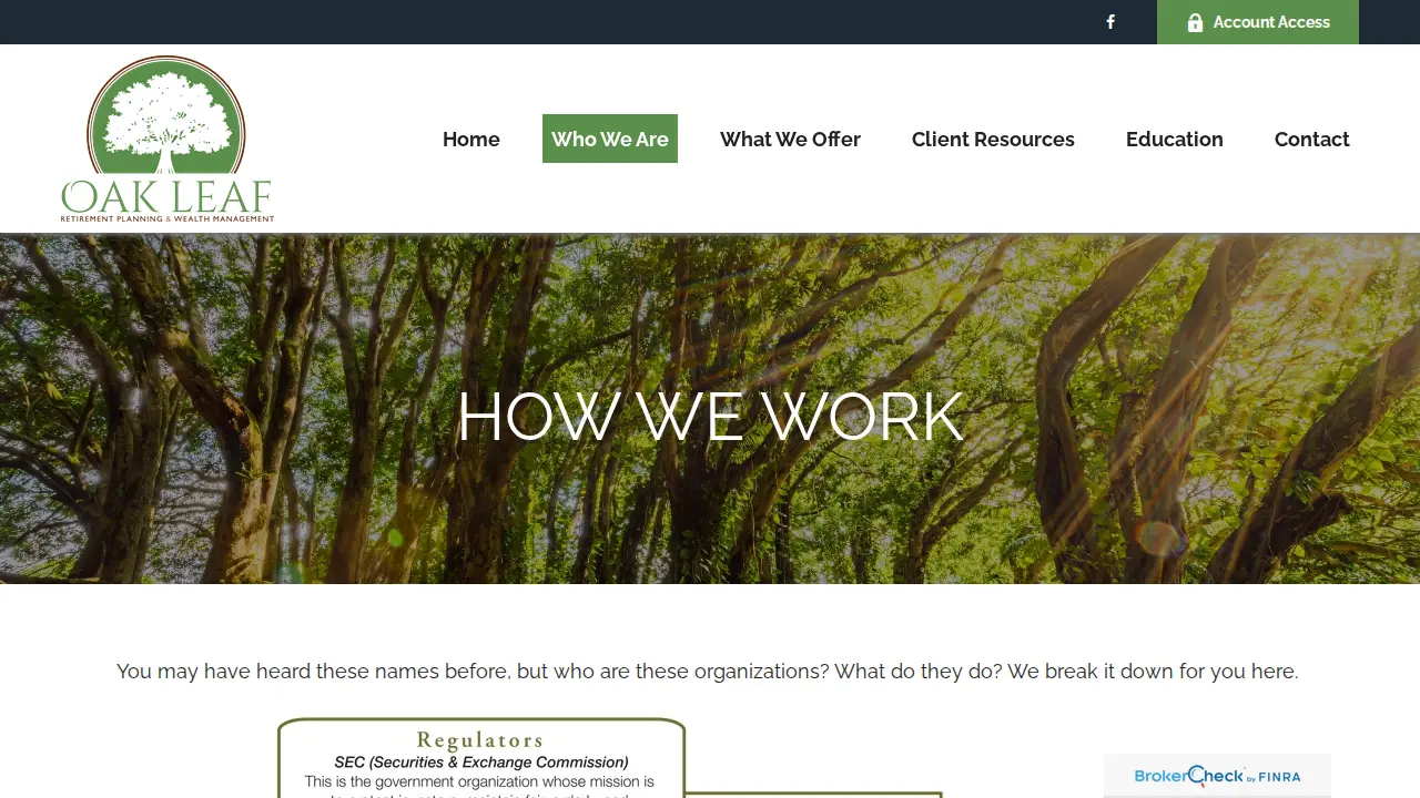 Oak Leaf Wealth Management page