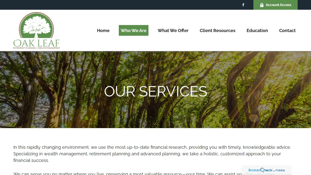 Oak Leaf Wealth Management page