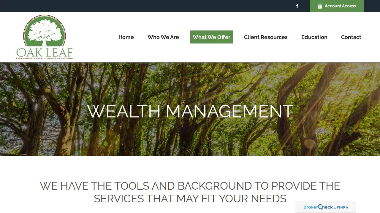 Oak Leaf Wealth Management page