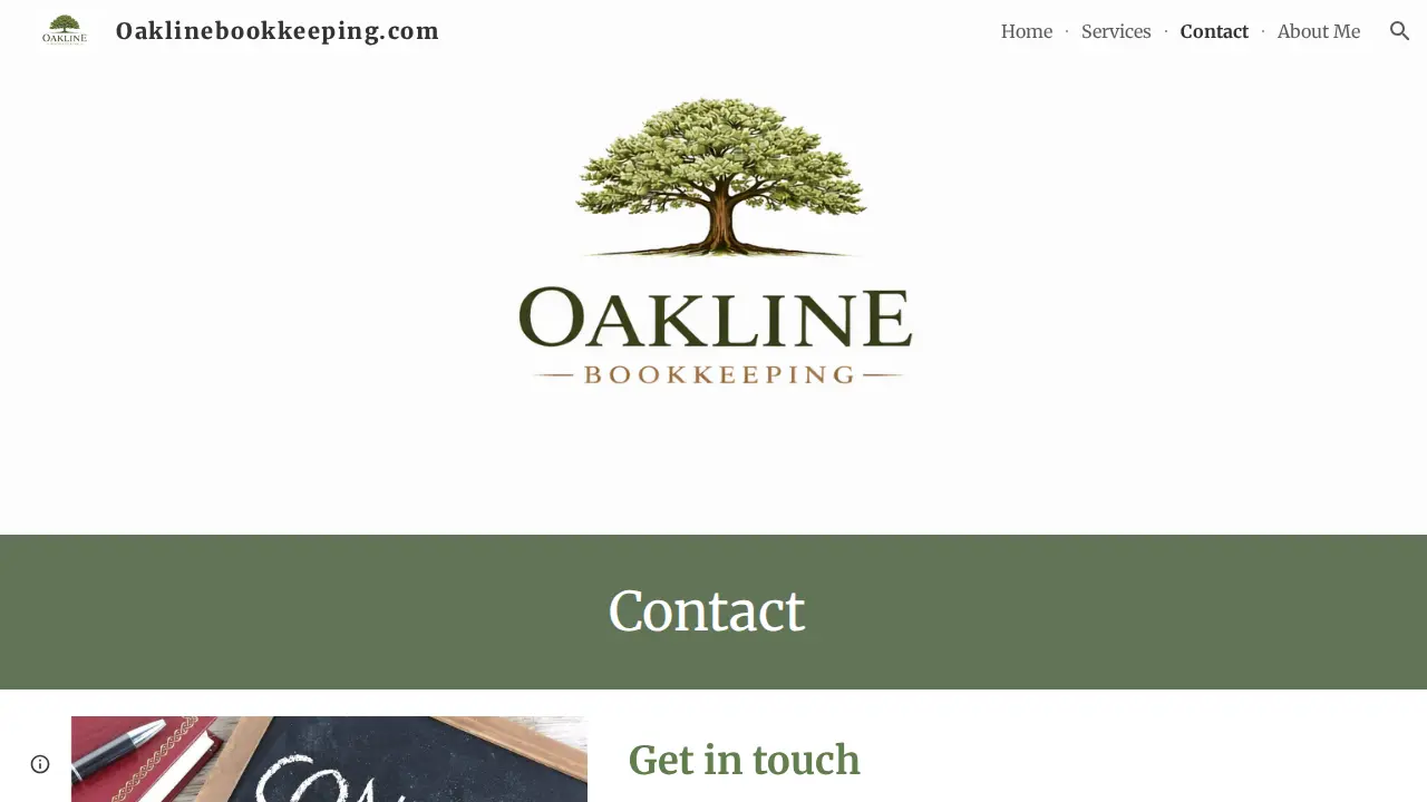 Oakline Bookkeeping page