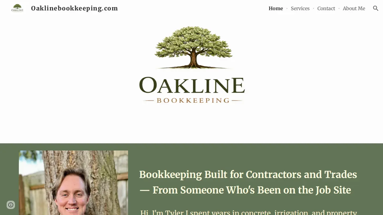 Oakline Bookkeeping page