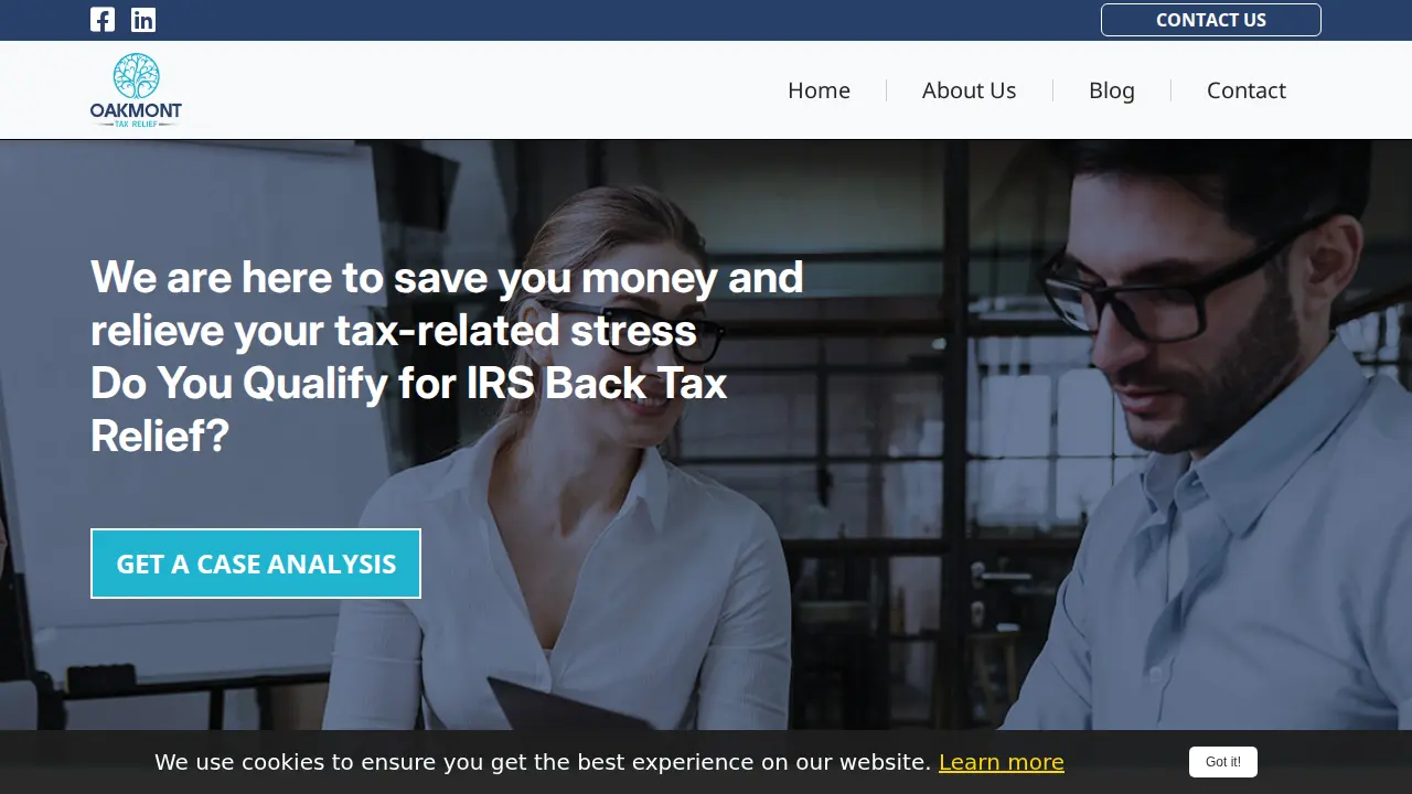 Oakmont Tax Relief page