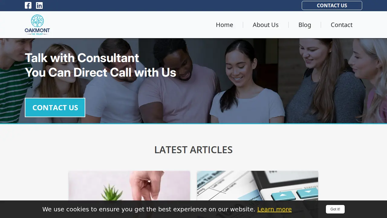 Oakmont Tax Relief page
