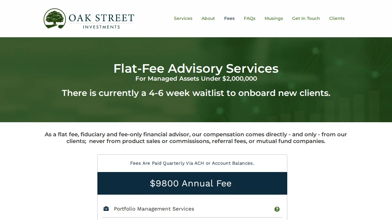 Oak Street Investments page