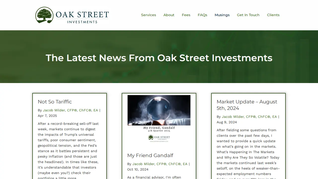 Oak Street Investments page