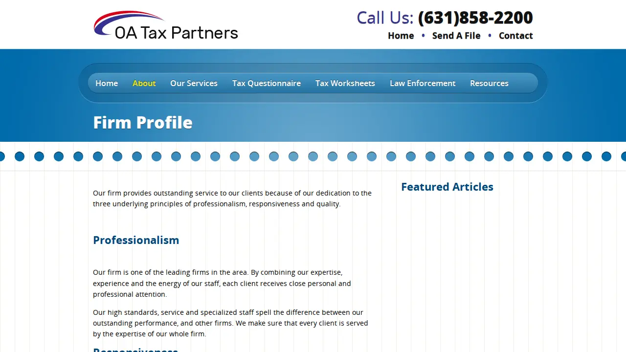 OA Tax Partners page