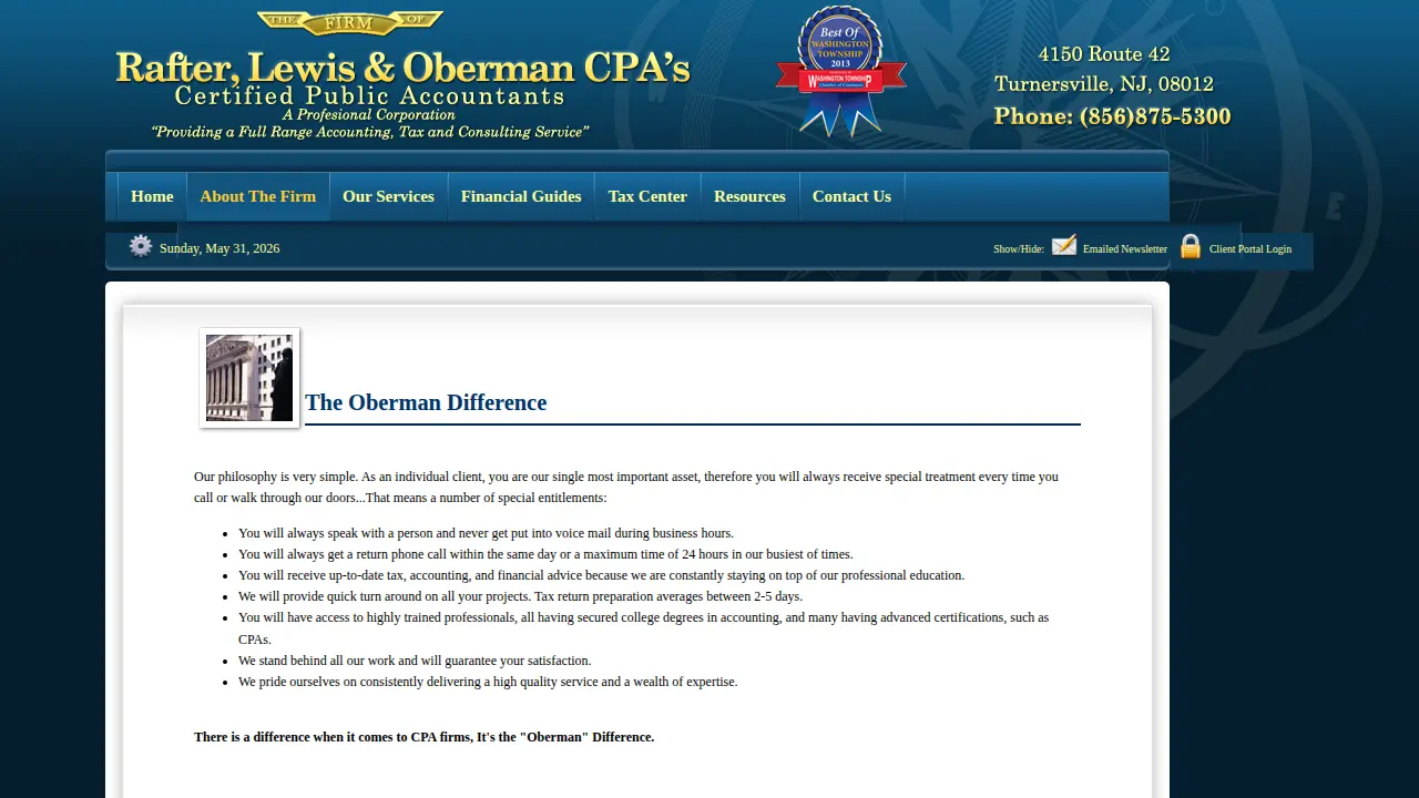 Edward M Oberman Firm page