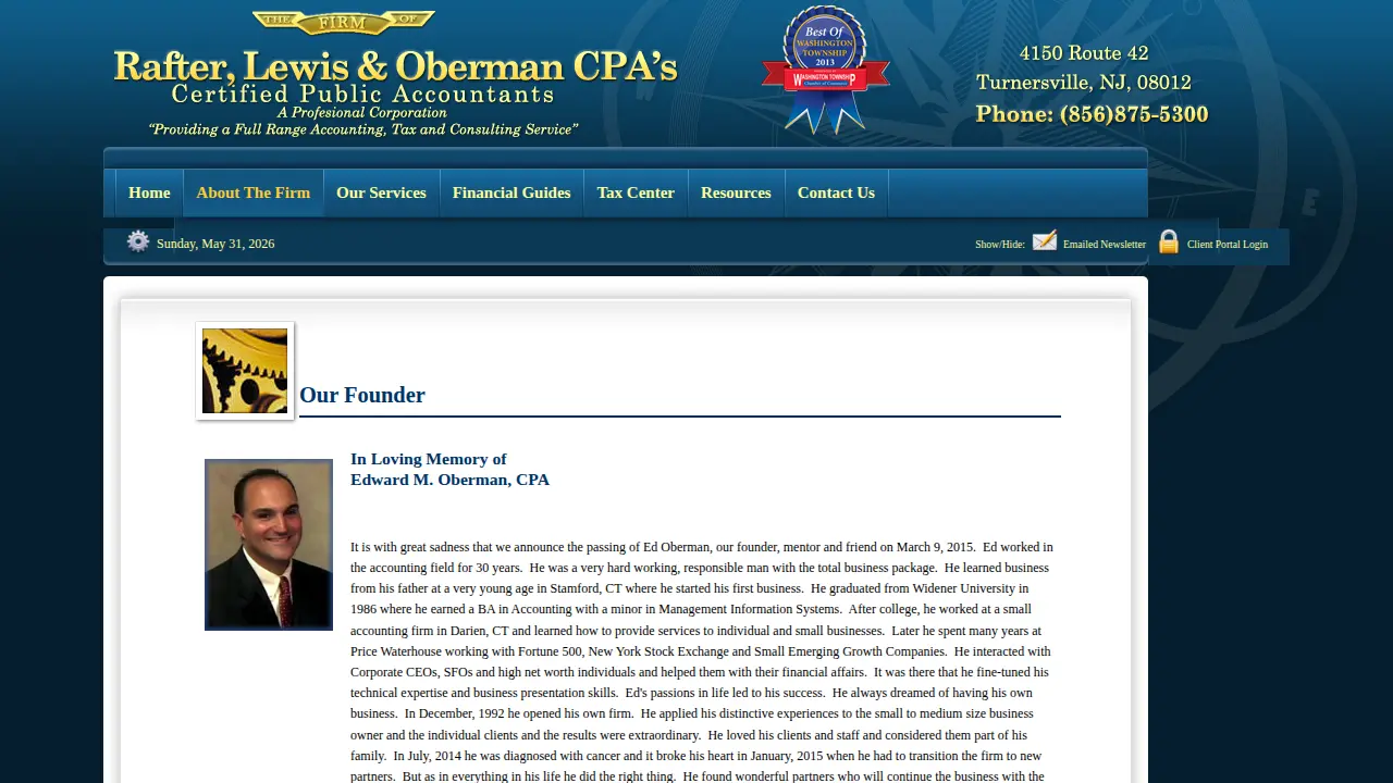 Edward M Oberman Firm page