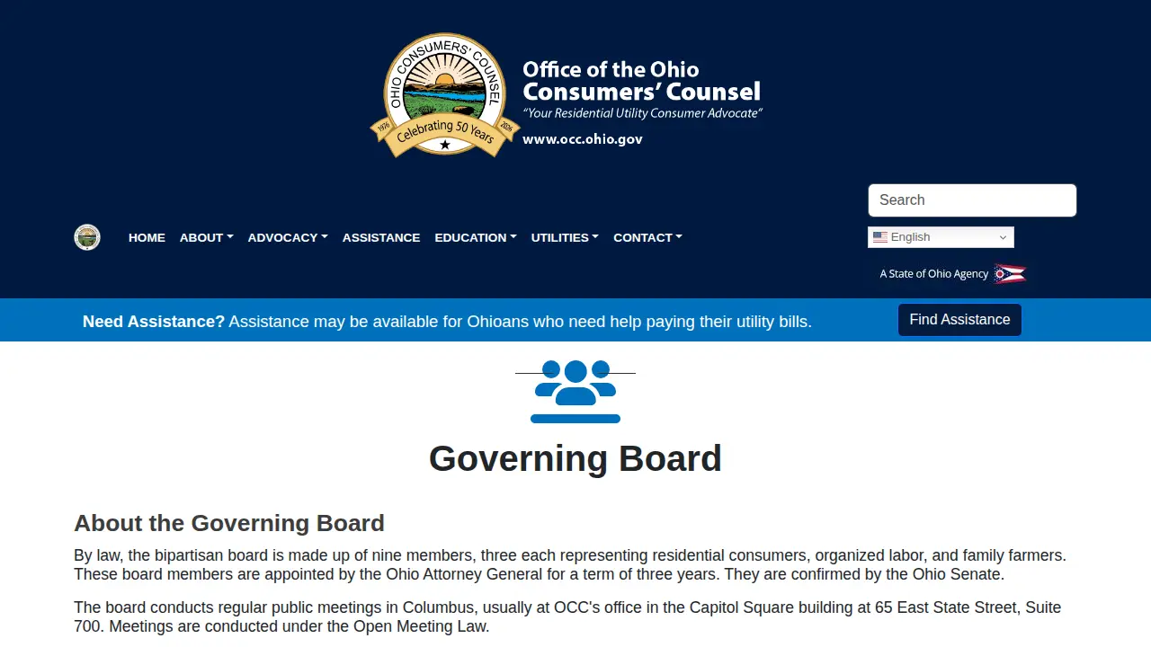 Office of the Ohio Consumers' Counsel page