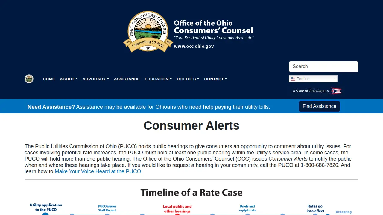 Office of the Ohio Consumers' Counsel page