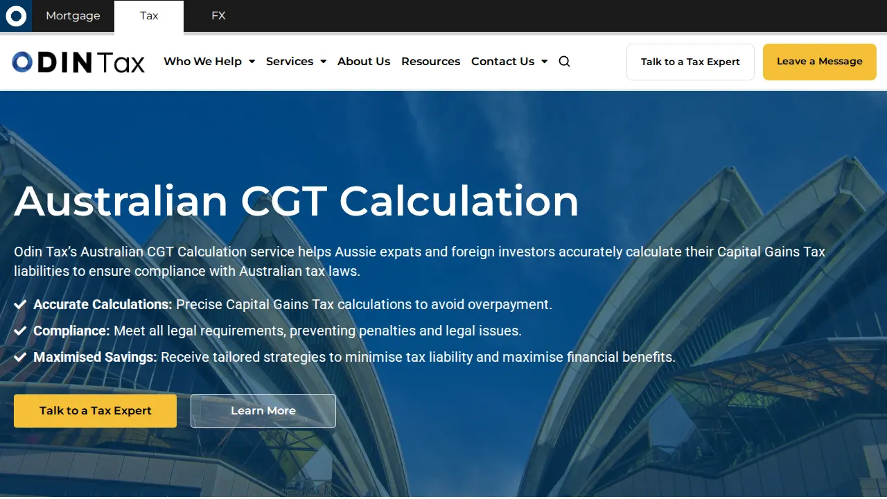 Odin Tax - Australian Tax Returns for Aussie Expats page