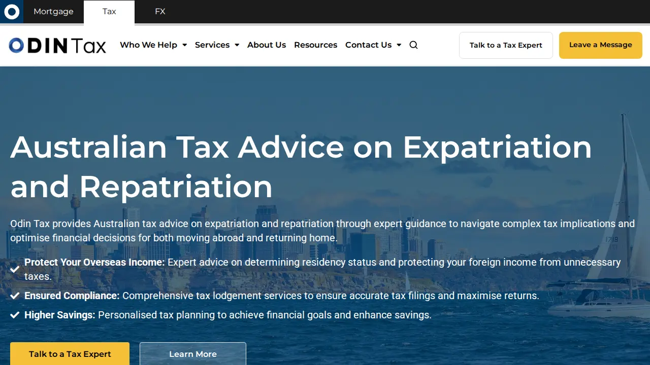 Odin Tax - Australian Tax Returns for Aussie Expats page