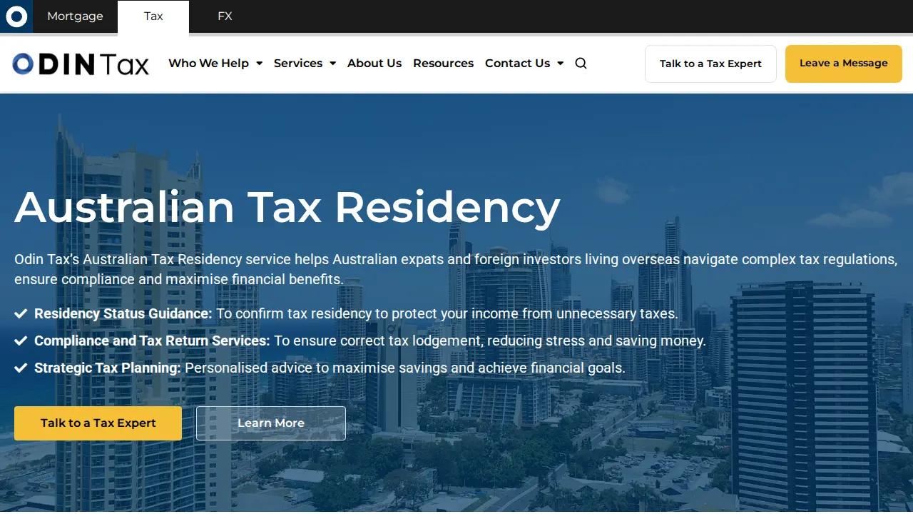 Odin Tax - Australian Tax Returns for Aussie Expats page