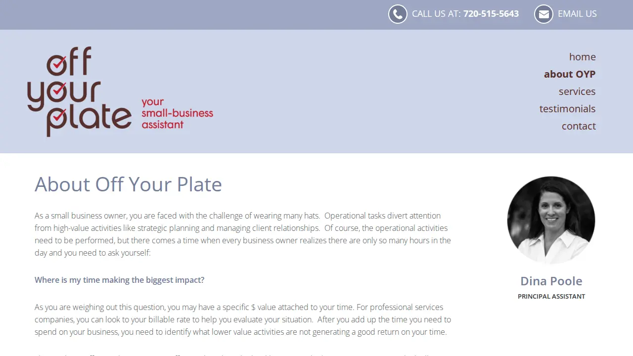 Off Your Plate page