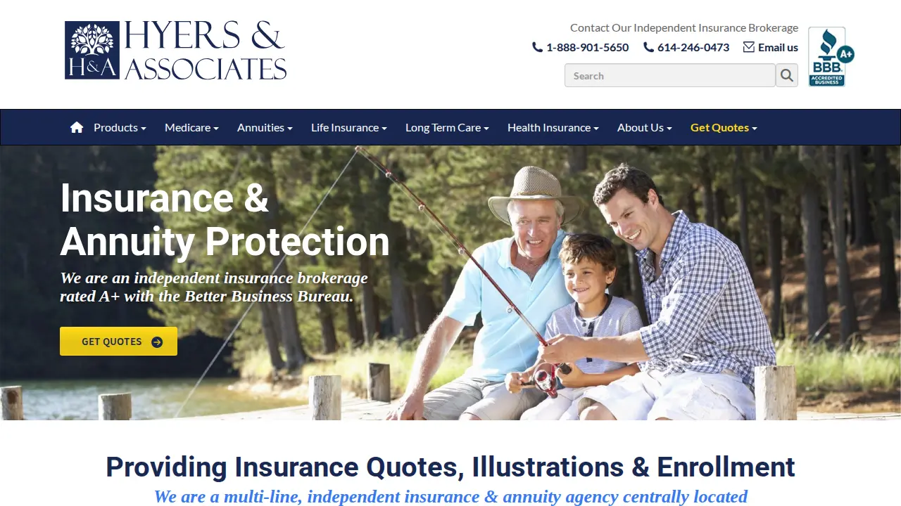 Hyers & Associates Insurance website