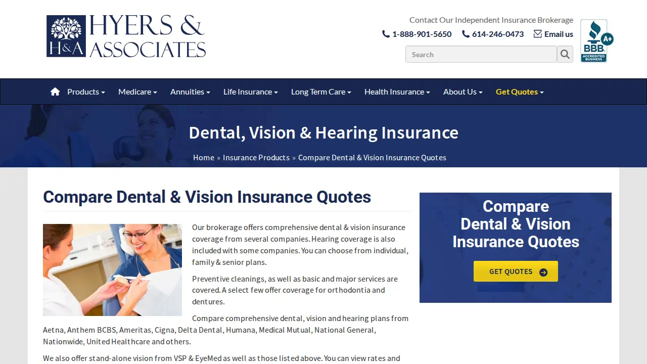 Hyers & Associates Insurance page