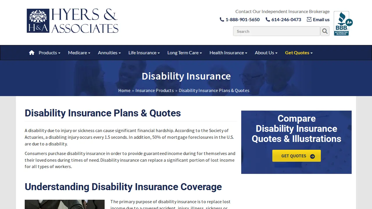 Hyers & Associates Insurance page