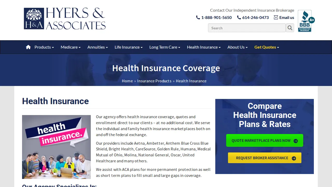 Hyers & Associates Insurance page