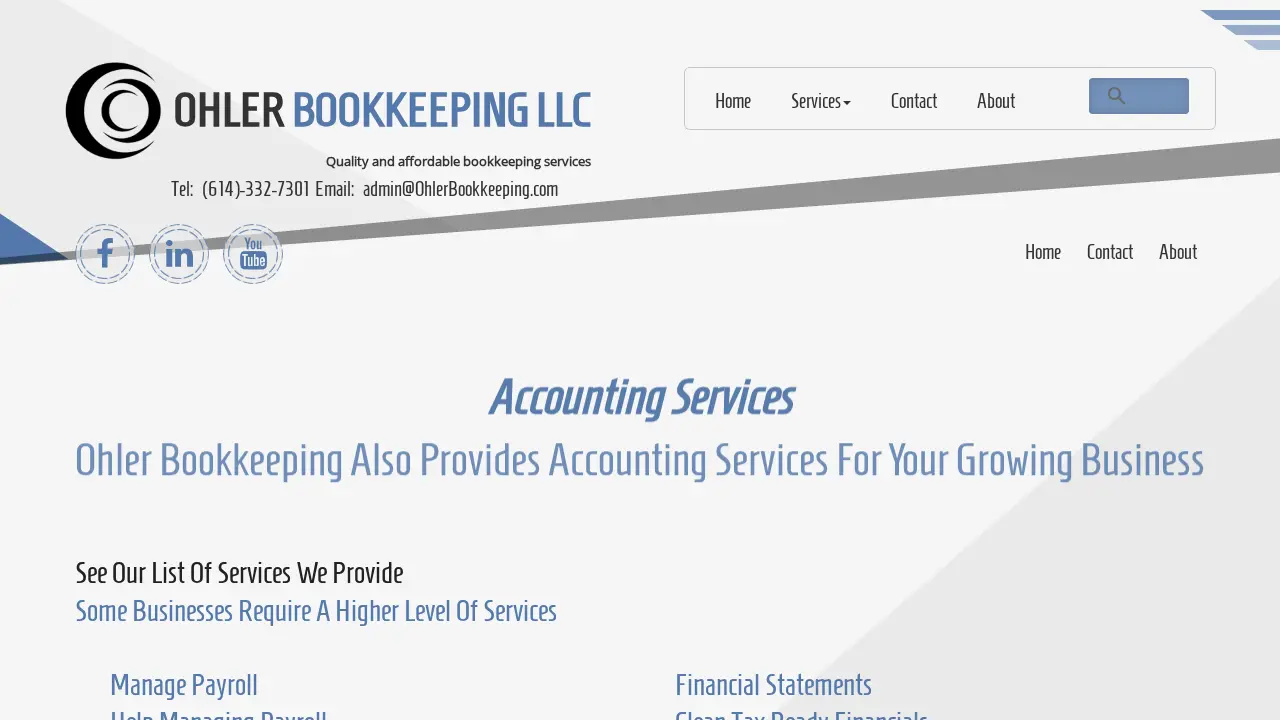 Ohler Bookkeeping page