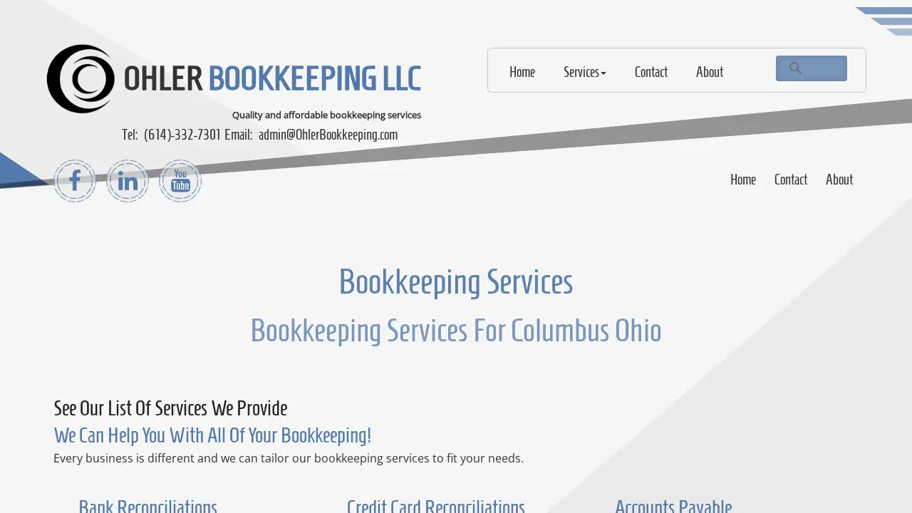 Ohler Bookkeeping page