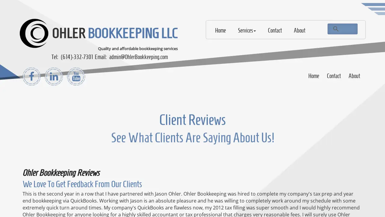 Ohler Bookkeeping page