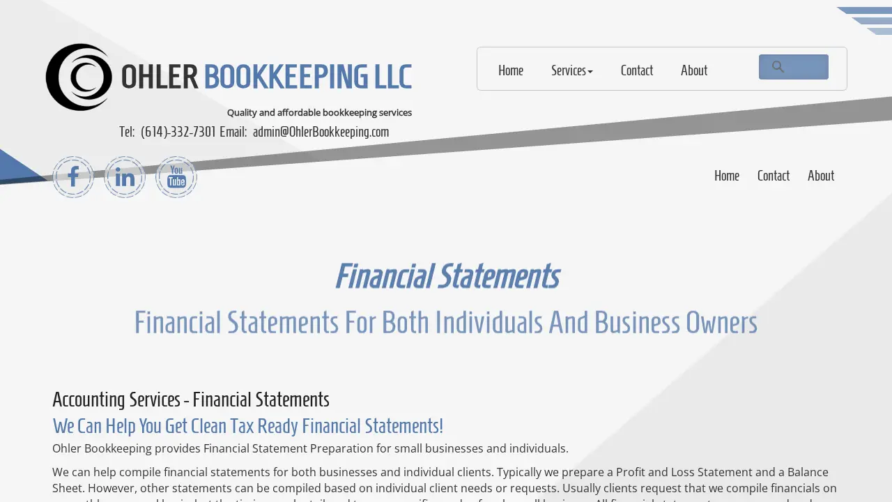Ohler Bookkeeping page