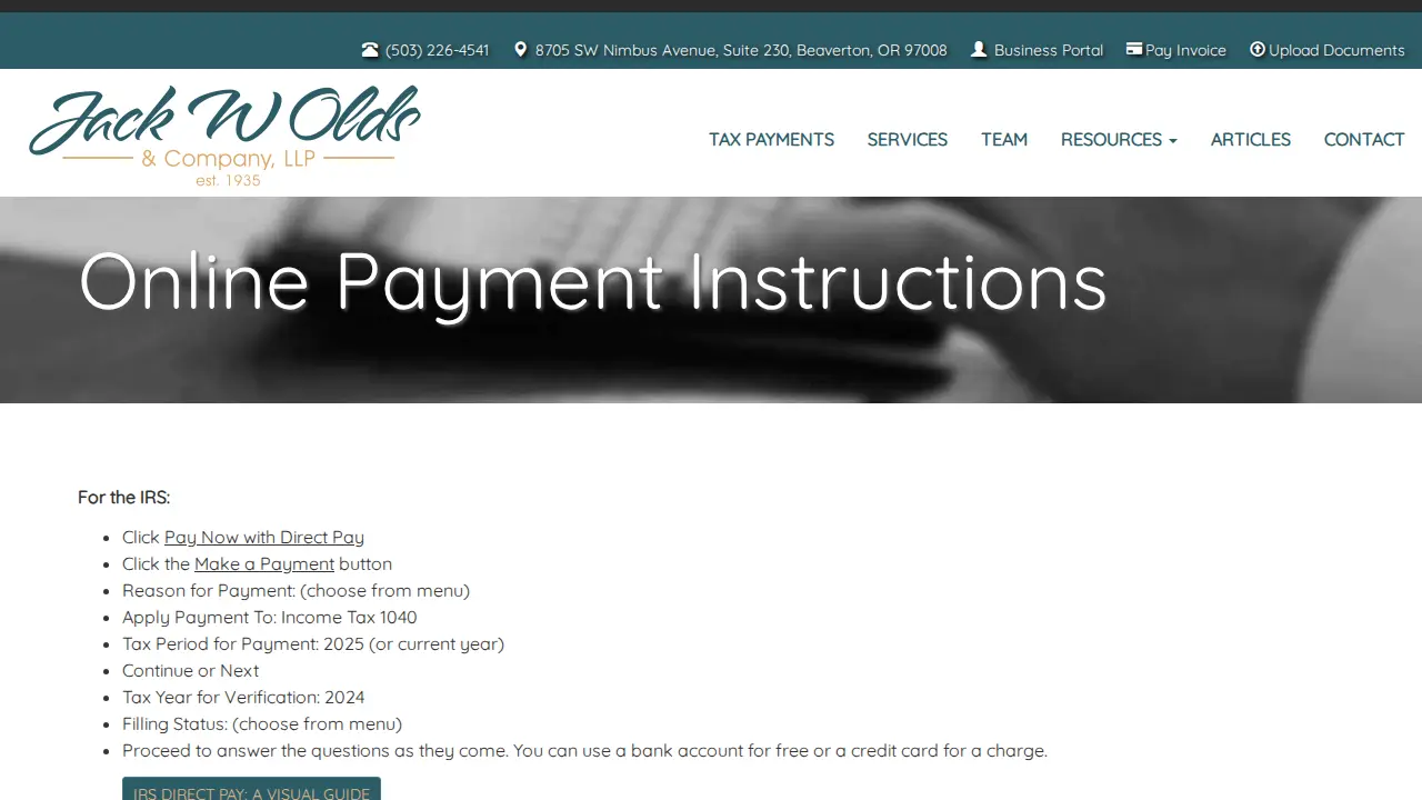Jack W Olds & Company, LLP page