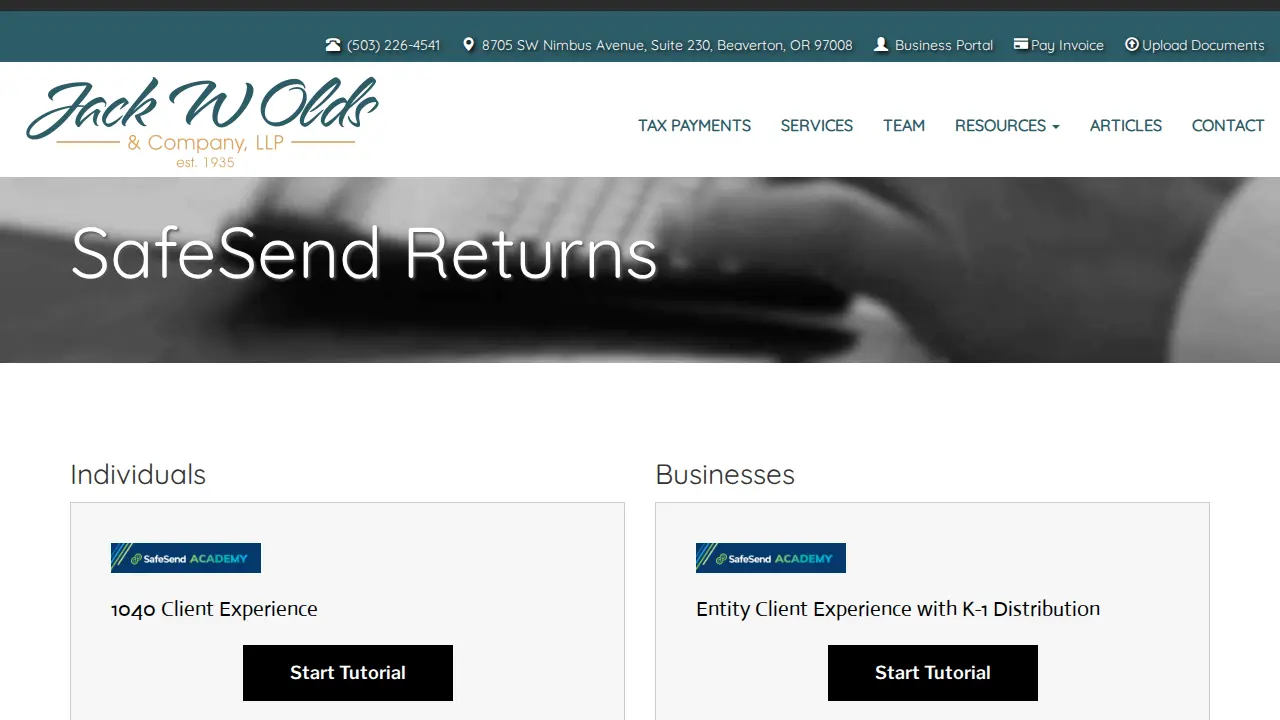 Jack W Olds & Company, LLP page