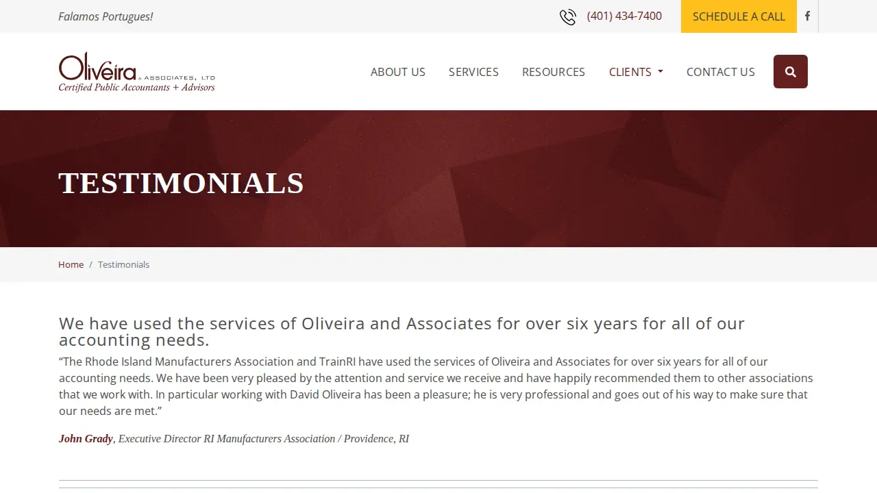 Oliveira & Associates Ltd page