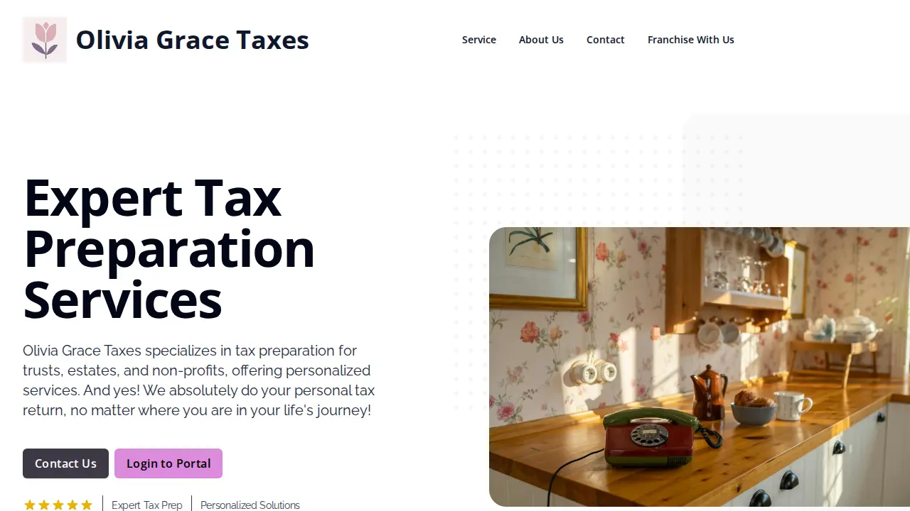 Olivia Grace Taxes page