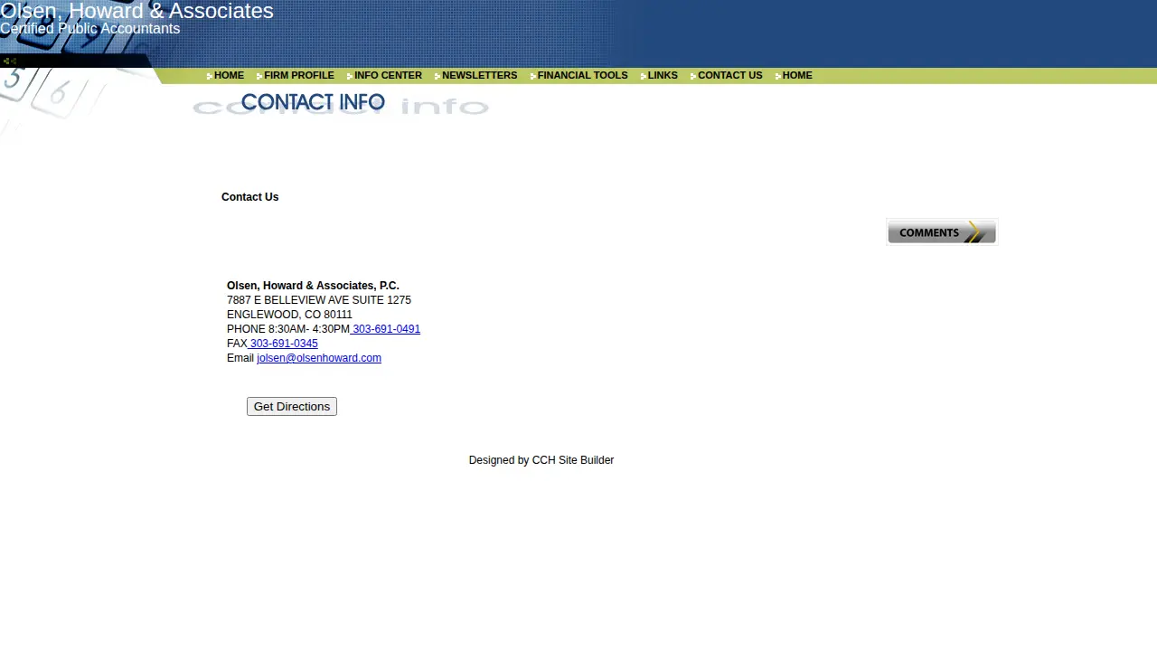 Olsen Howard & Associates page