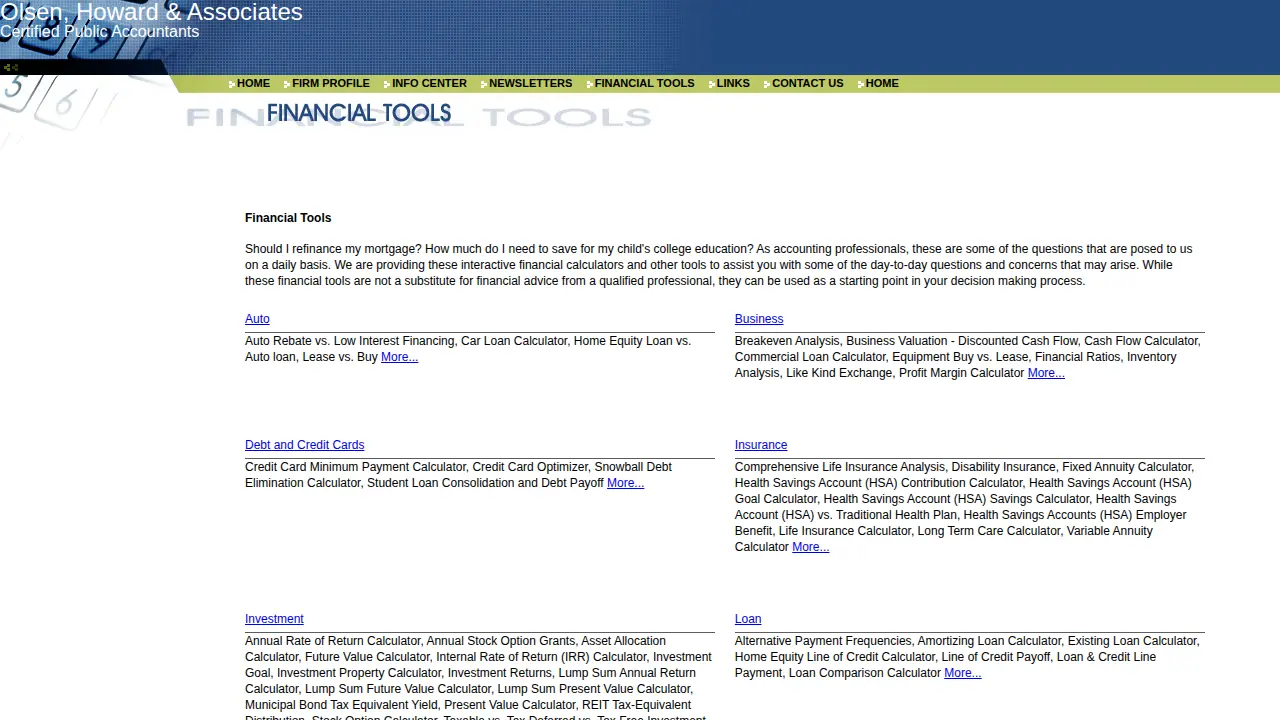 Olsen Howard & Associates page