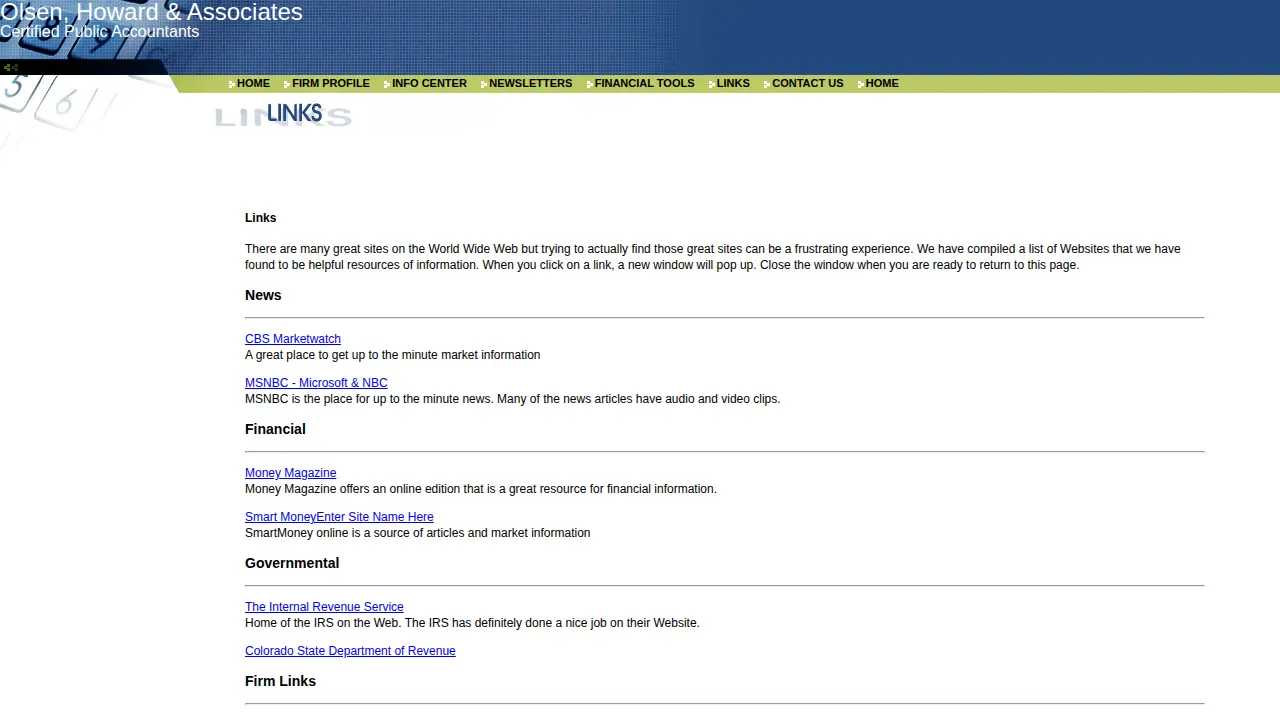 Olsen Howard & Associates page