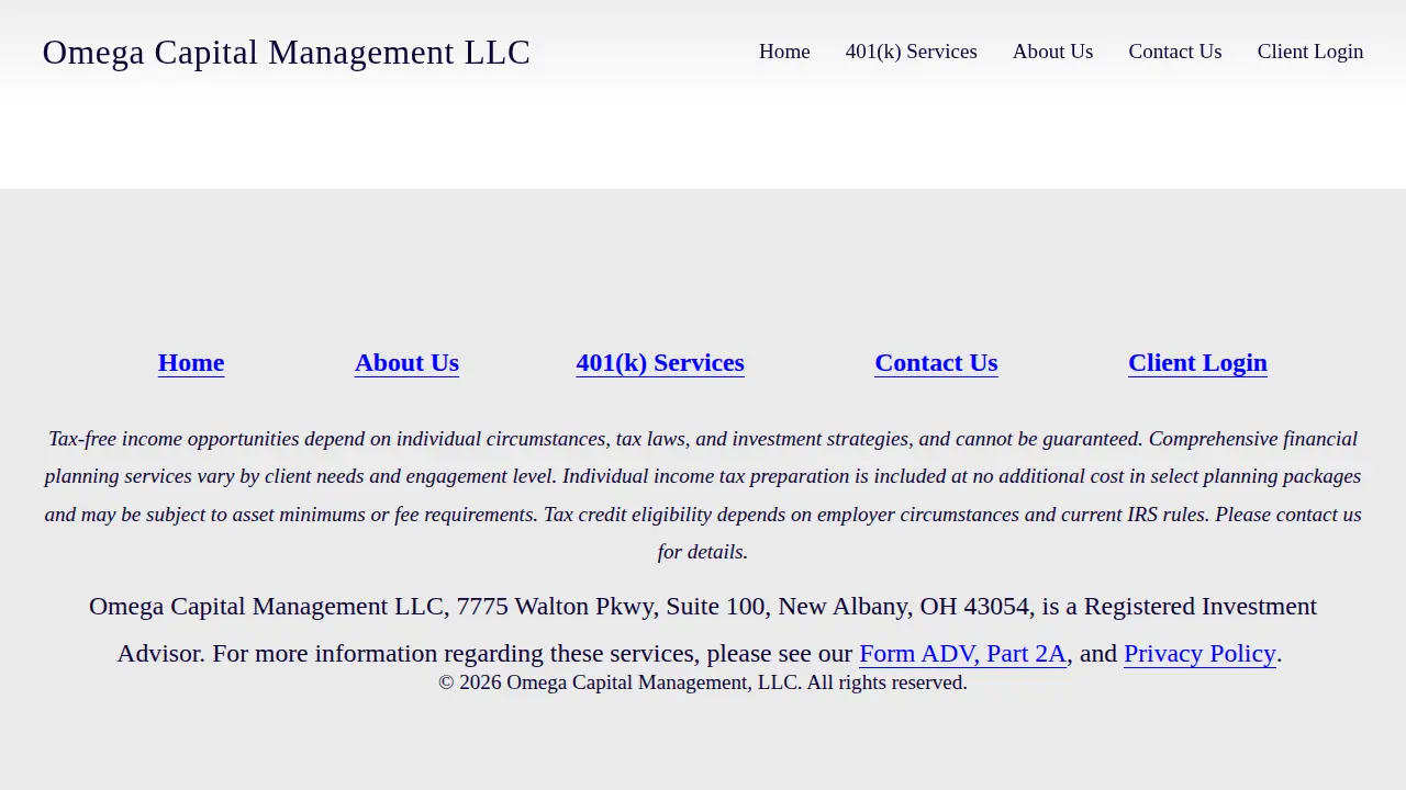 Omega Capital Management LLC page