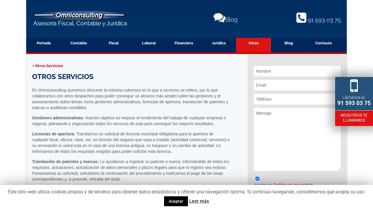 Asesoria Contable Madrid - Omniconsulting page