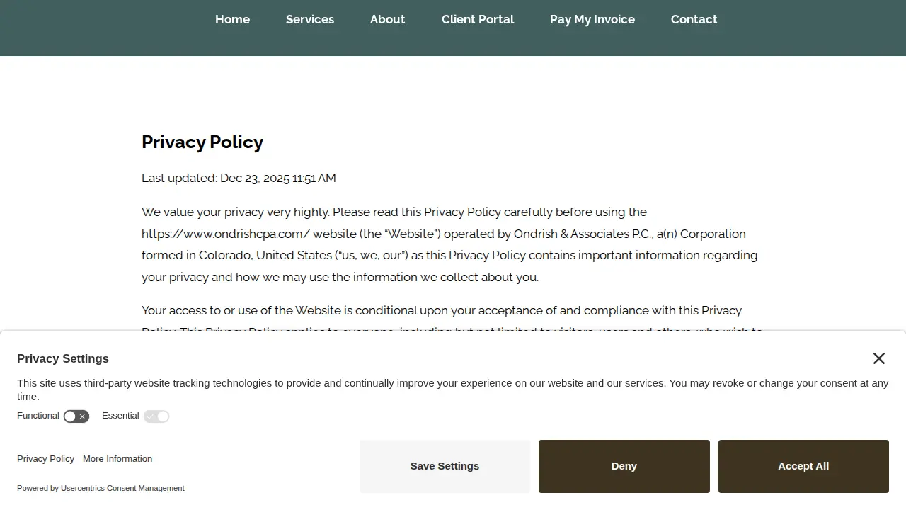 Ondrish & Associates, PC page
