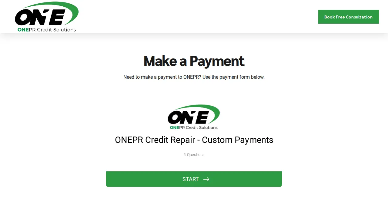 One PR Credit Solutions page