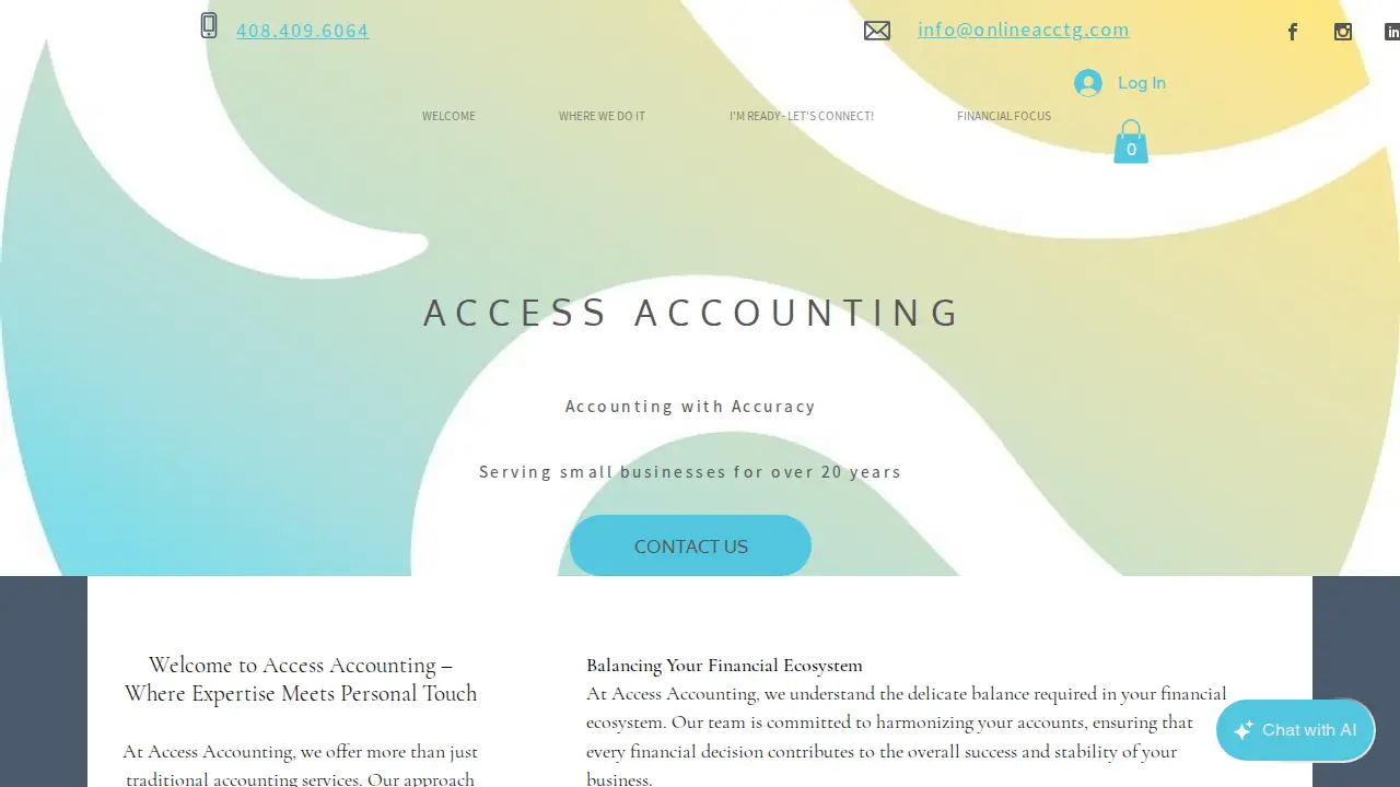 Access Accounting page