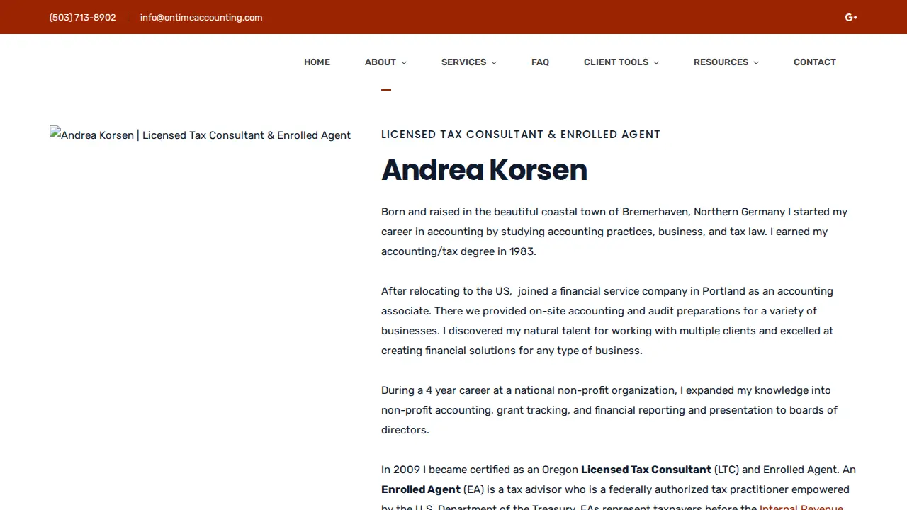 On-Time Accounting page